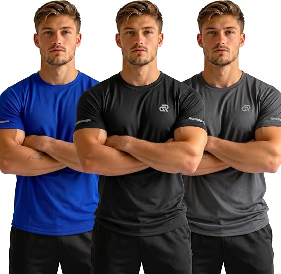 Men's Workout T-Shirt - Moisture Wicking Gym Shirts for Men, Quick Dry Athletic Running T-Shirt, Breathable Short Sleeve Fitness Sports Tee