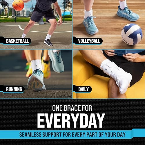 Miniatura 8 de Z ATHLETICS Tobillera para mujeres y hombres  Soporte ajustable con cordones con estabilizadores laterales para esguince de tobillo, alivio de