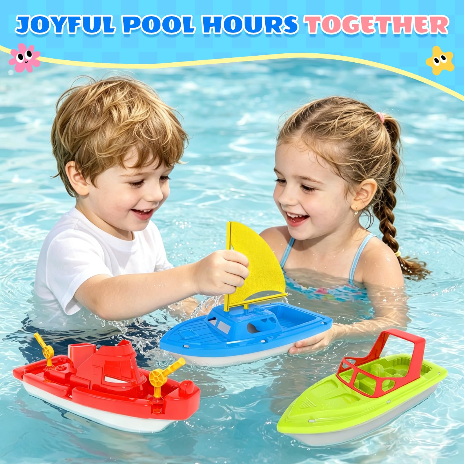 Toddler Boat Fleet - Water Toys for Bath & Pool -3