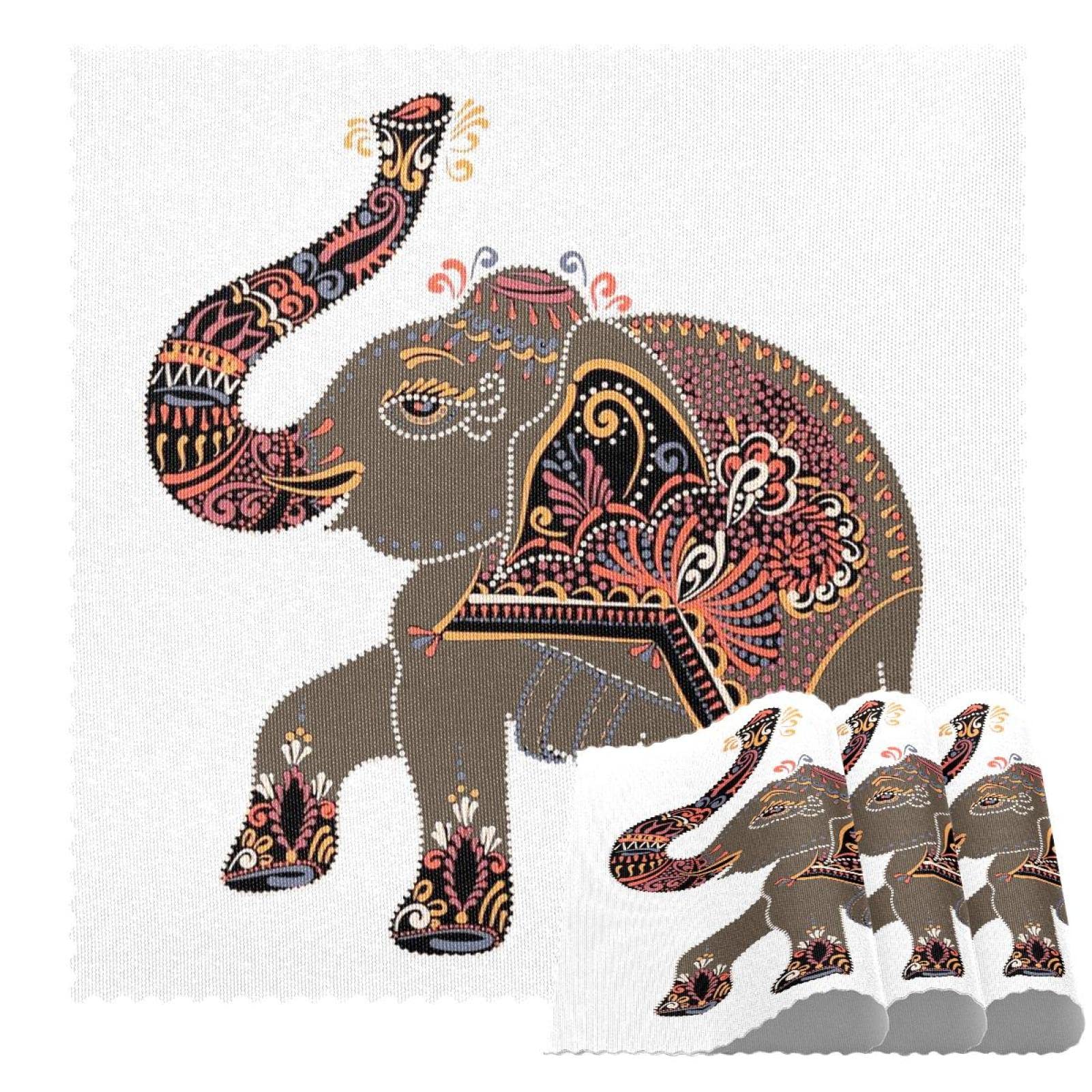 Sets de table résistants à la chaleur Hennna éléphant 30,5 cm anti-brûlure