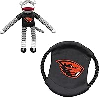 Vista 32 de Littlearth NCAA Sock Monkey and Flying Disc Pet Toy Combo Set, Team Color, One