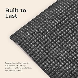 Sunny Health & Fitness Anti-Slip Thin Yoga Mat Durable Non-Slip Compact Lightweight Cushioned for Health & Fitness, Yoga, Pilates, Stretching Exercise, Meditation, Floor Workouts