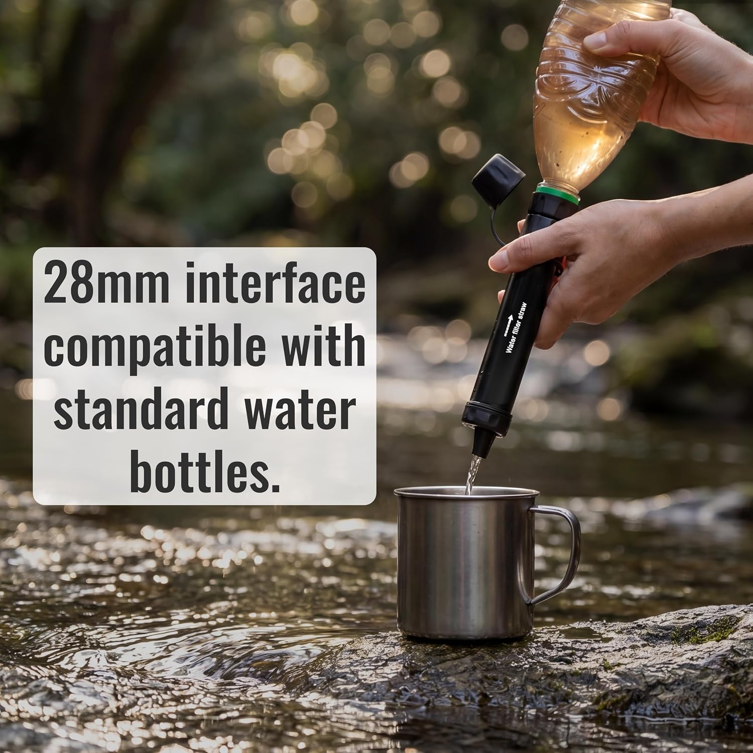 WRELS Water Filter Straw,NSF & SGS Certified Personal Portable Filter for Camping Hiking Survival,Outdoor Water Filter with Carabiner & Extension Tube – Emergency Water Filtration System
