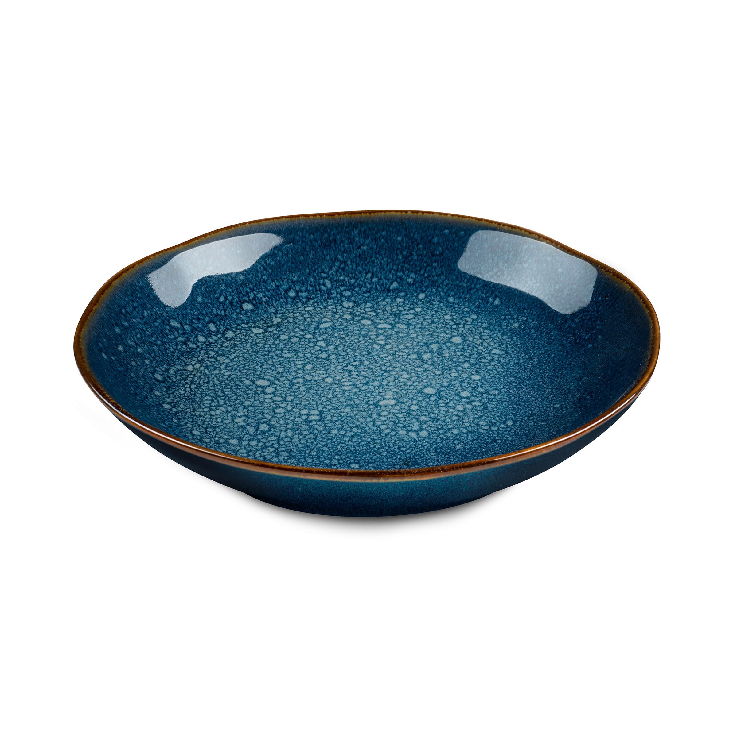 Médard de Noblat - Assiette salade et pâtes - D20.5 cm et 50 cl - Vertigo Denim - Grès - Lot de 6 - Bleu
