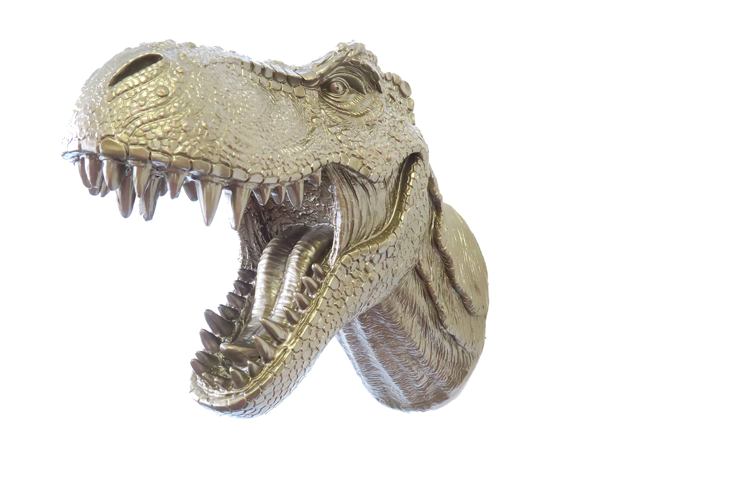Near & Deer T-Rex Dinosaur Head Wall Mount, Bronze