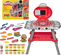 Play-Doh Sizzlin' Grill Playset: Lights, Sizzling Sounds, 17 BBQ Accessories - Pretend Grill Toys for Kids 3+