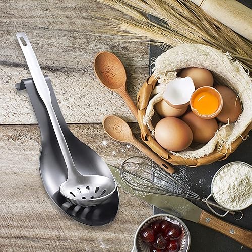 Miniatura 7 de Soporte para cuchara de acero inoxidable, soporte grande para cucharón de pátula, soporte para utensilios y cucharas, acabado cepillado, apto para