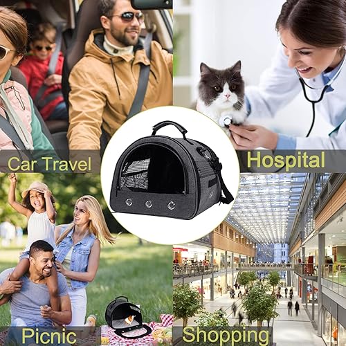 Miniatura 7 de Bolsa portátil para conejillos de indias, bolsa de transporte portátil para hámster, bolsa de viaje para conejitos de conejos, bolsa de transporte