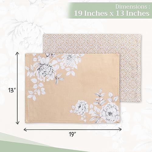 Miniatura 4 de Maison d' Hermine - Juego de 4 manteles individuales de 100 % algodón, decorativos y lavables, para regalos, comedor, cocina, fiestas, campamento,