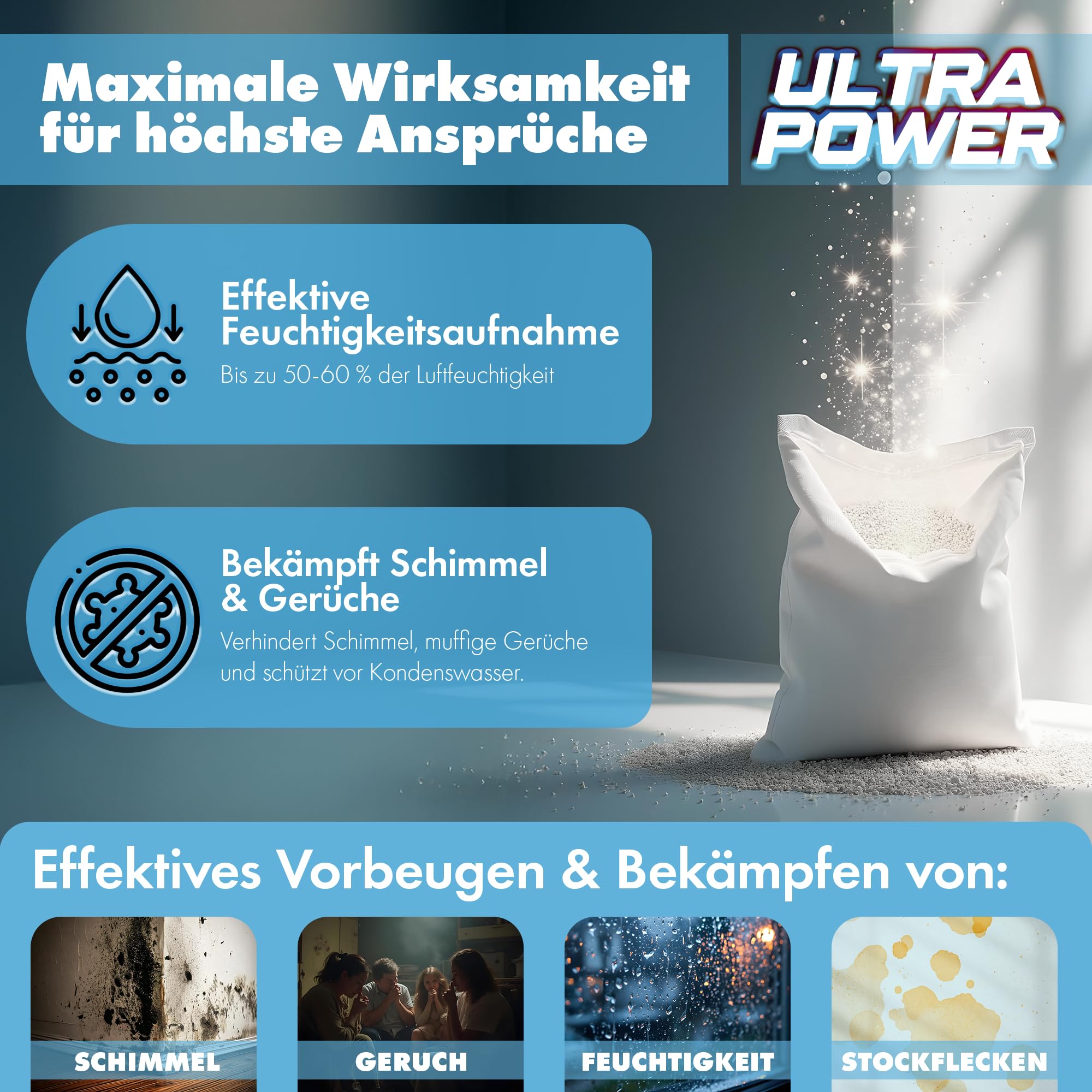 Jasminduft 20x 1kg Luftentfeuchter Granulat, Nachfüllpack
