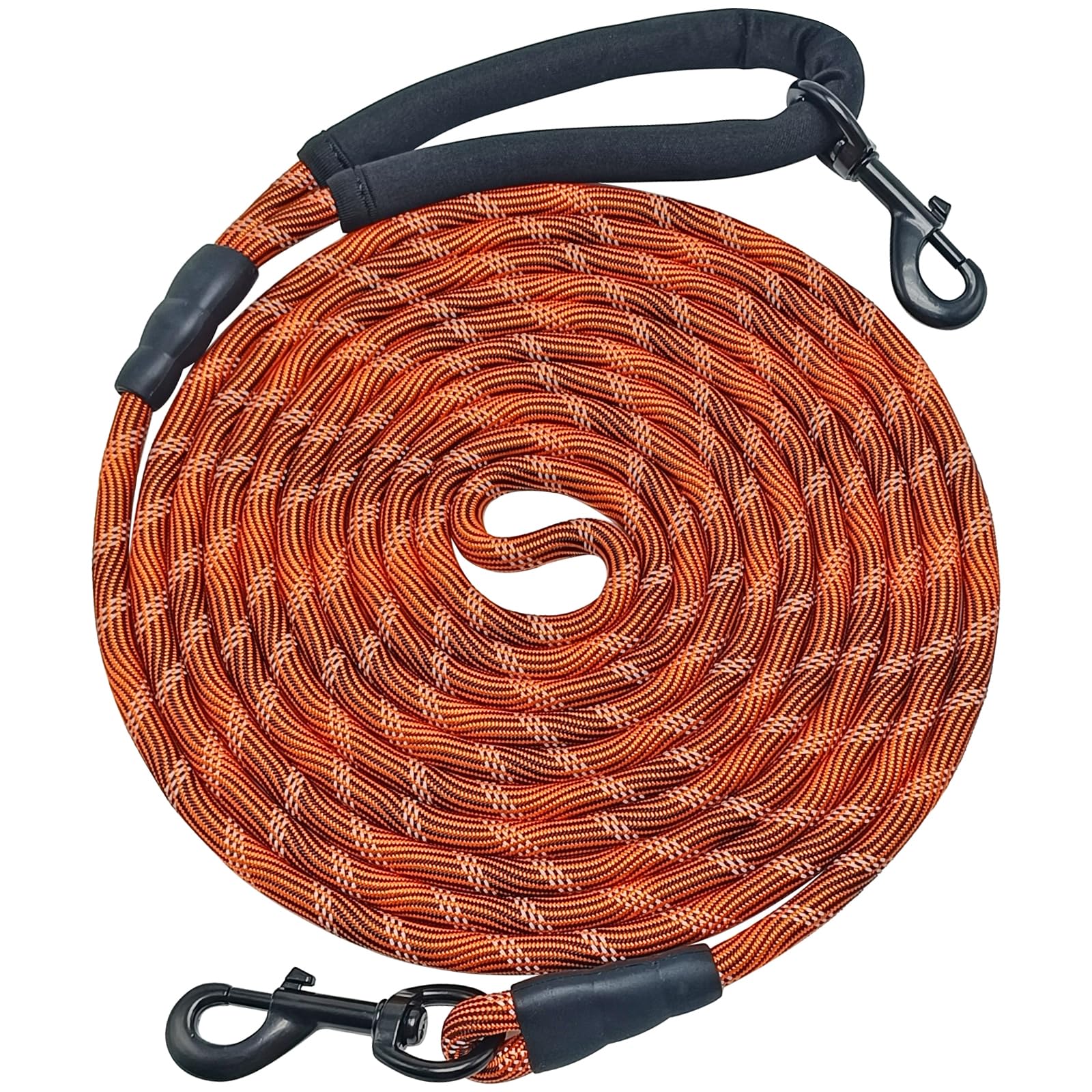 BTINESFUL Long Dog Leash, 10/15/20/30/50FT Dog Training Leash with Soft Handle, Reflective Heavy Duty Rope Dog Lead for Medium Large Dogs Outside Play, Camping (3/8" x 10ft, Orange)