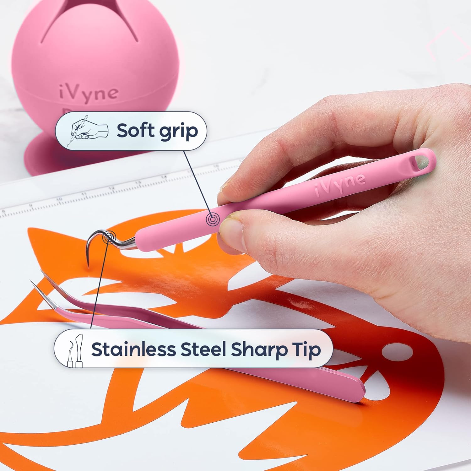 iVyne A3 Light Pad & Vinyl Weeding Tool Set – Ultra-Thin LED Light Board for Diamond Painting, Weeding & Tracing with 8-Piece Precision Weeding Kit & Scrap Collector – Perfect for Artists & Crafters