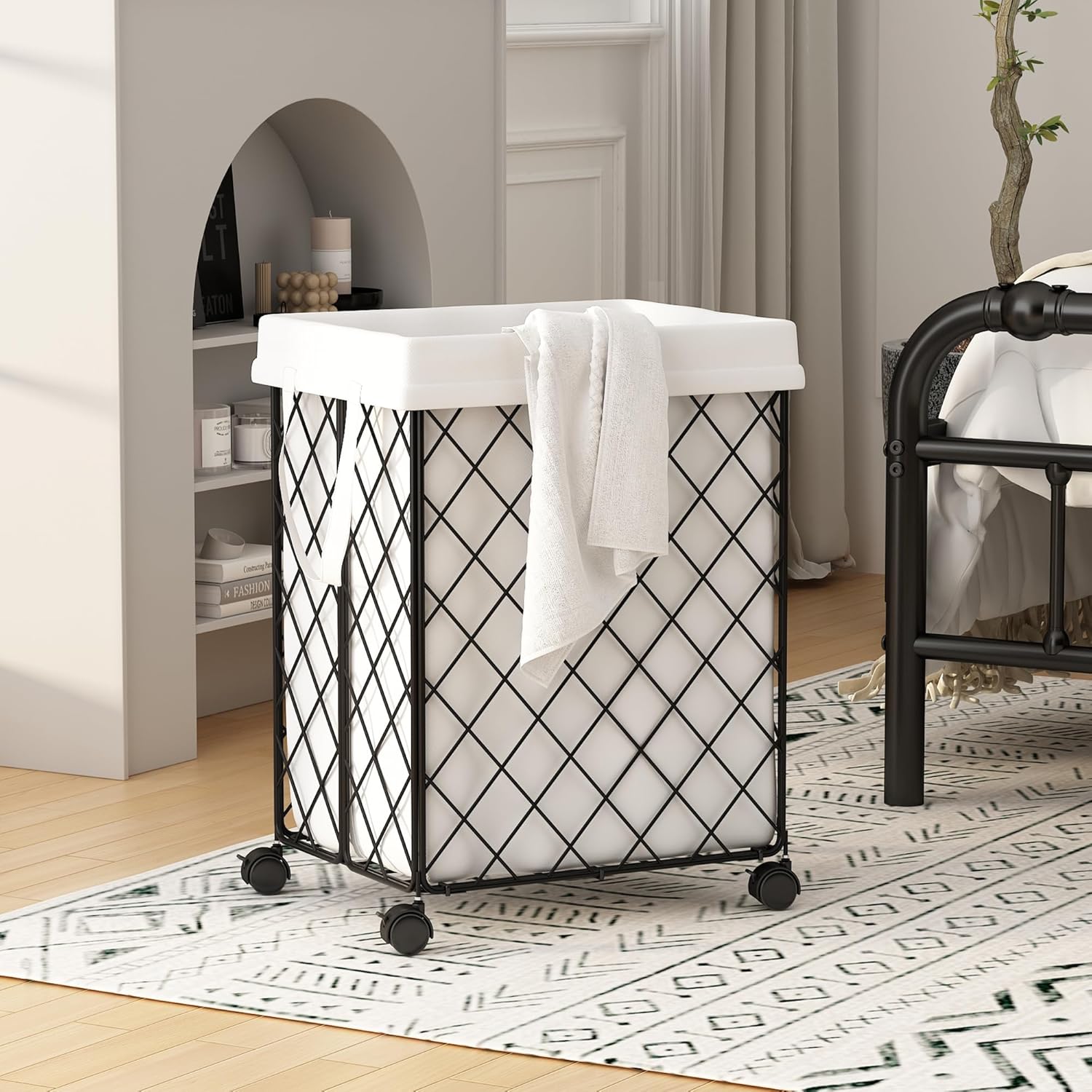 92L Metal Laundry Hamper,Collapsible Wire Laundry Basket