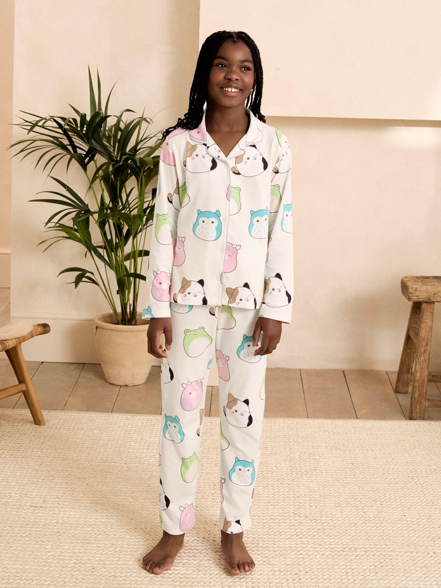 NEXT Ragazza Pigiama con Bottoni e Squishmallow | Bambino, Standard, Mid Rise, Pull On, 100% cotone