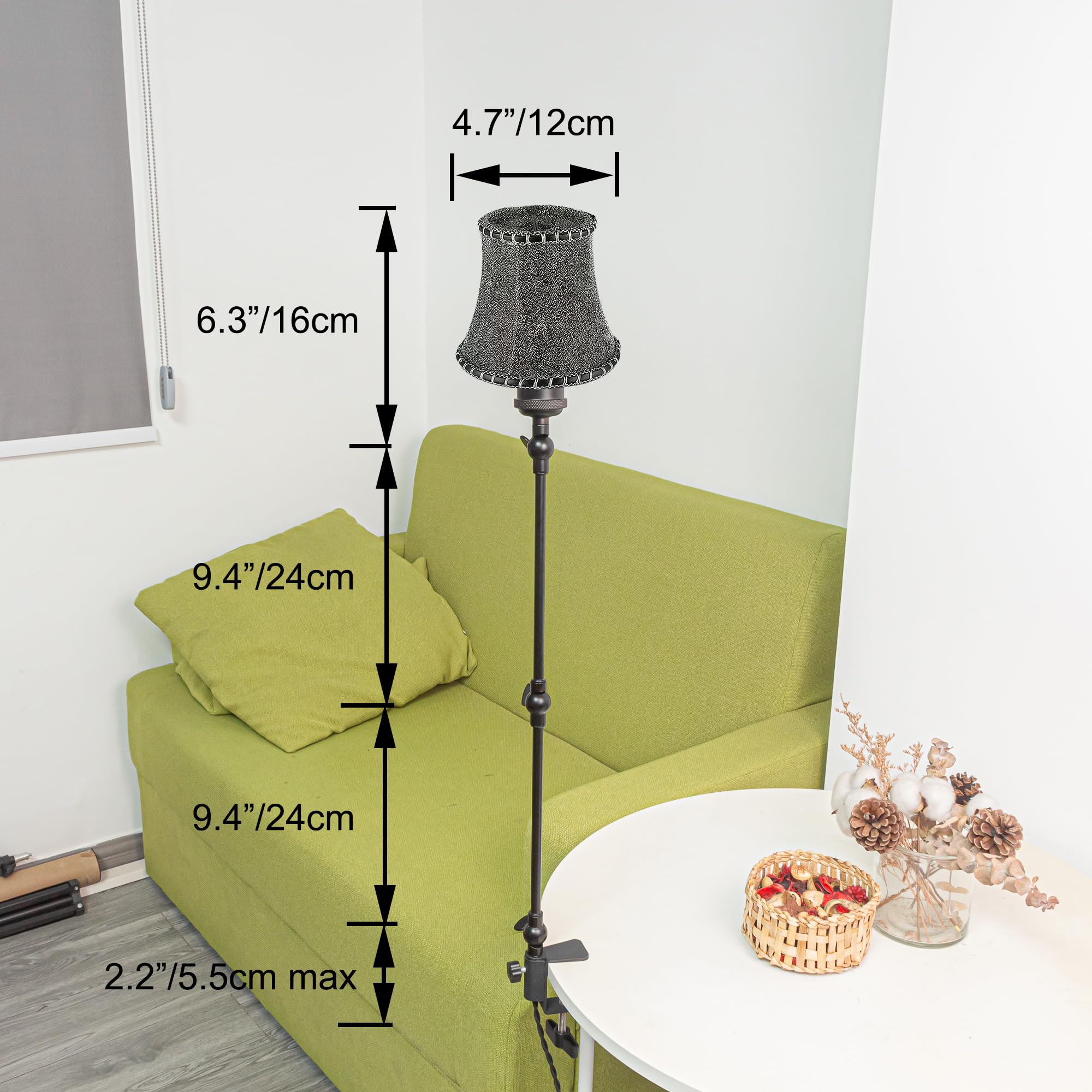Klemmleuchte mit Fernsteuerung,1 Packung Leselampe mit 2,5 m Kabel, Dimmbar Nachttischlampe,Augenpflege Schreibtischlampe für Büro Heimgebrauch, E27 Lampenhalterung - DZ0332/7
