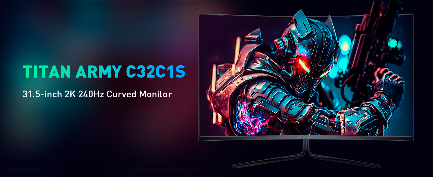 Amazon.com: Titan Army 32 Inch 240Hz 1440P Gaming Monitor Curved
