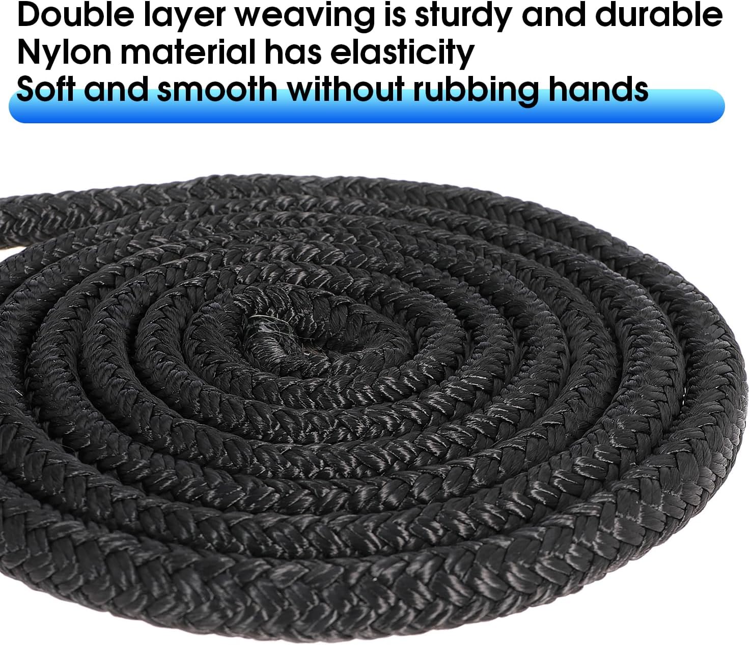 Boat Dock Lines 2 Pack 1/2" x 25FT Boat Lines Nylon Marine Rope for Boats Double-Braided Bumper Rope Boat Lines for Docking Boat Lines Dock Ties - Image 3
