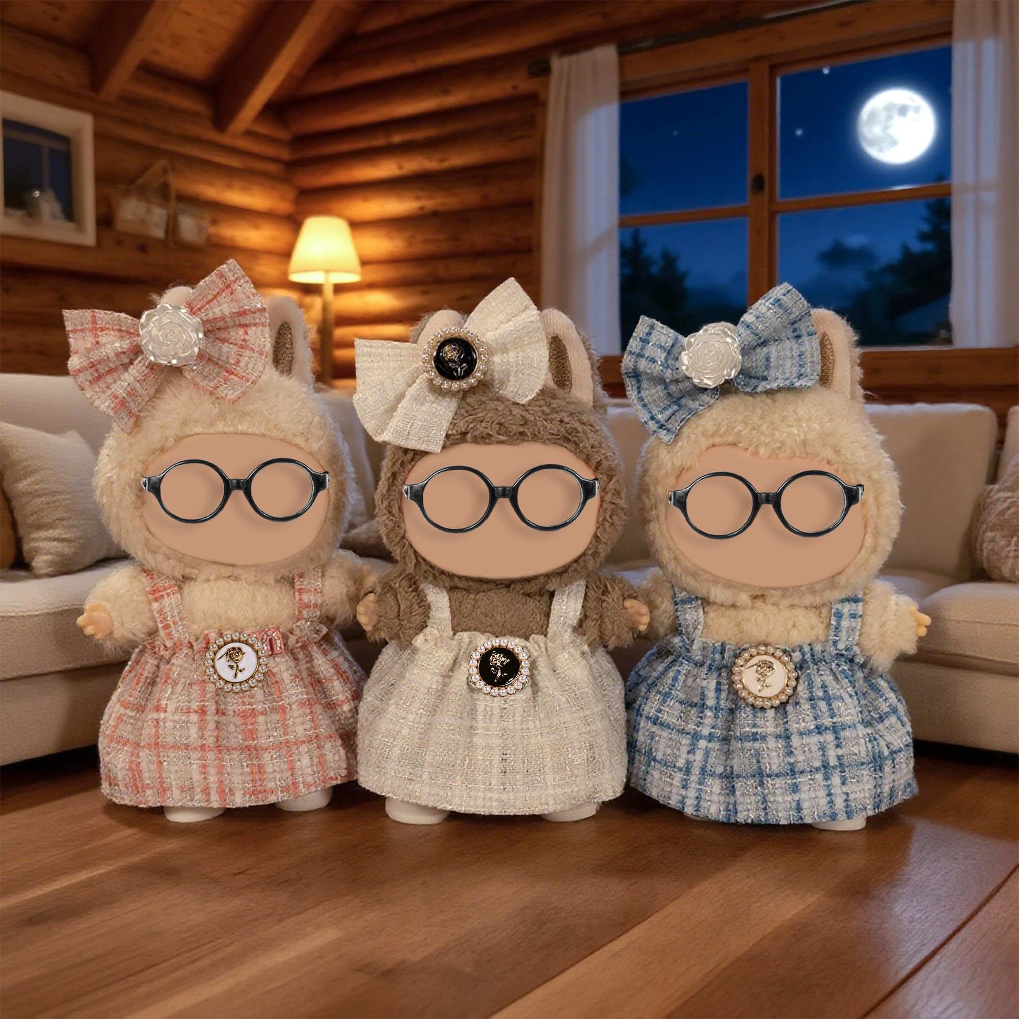 Total 3 Sets Chic Style 17cm Dolls Clothes Dress and Accessories Include -Soft & Stylish Costume Accessories (Doll and Glasses are Not Included) - Image 3