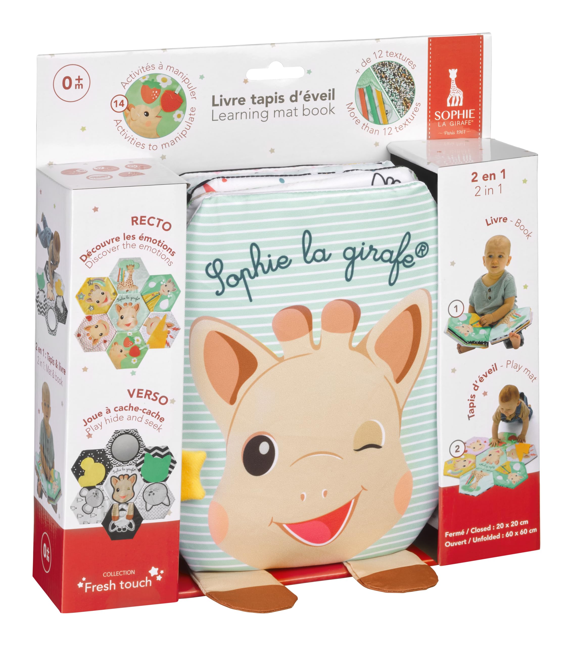 Sophie la Girafe – Libro Tappeto di risveglio per Bambini – Libro sensoriale e Tappeto di attività per Il risveglio e la Scoperta – da 3 Mesi