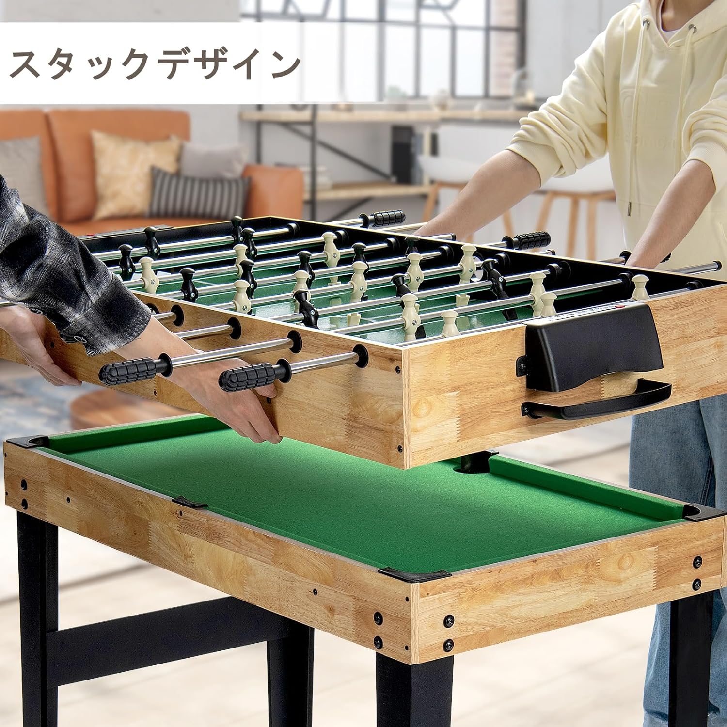 GYMAX マルチゲームテーブル 対戦ゲーム 卓上 テーブルゲーム テーブル