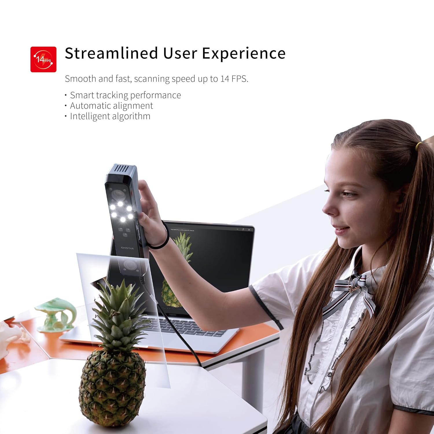 Shining 3D Einstar Handheld 3D Scanner with Detail-Oriented Enhancement Technology Support Scanning Hair and Body, Up to 14FPS Scanning Speed High Quality Collecting Data 3D Scanner for 3D Printer 4 Shining 3D Einstar Handheld 3D Scanner with Detail-Oriented Enhancement Technology Support Scanning Hair and Body, Up to 14FPS Scanning Speed High Quality Collecting Data 3D Scanner for 3D Printer - Image 4