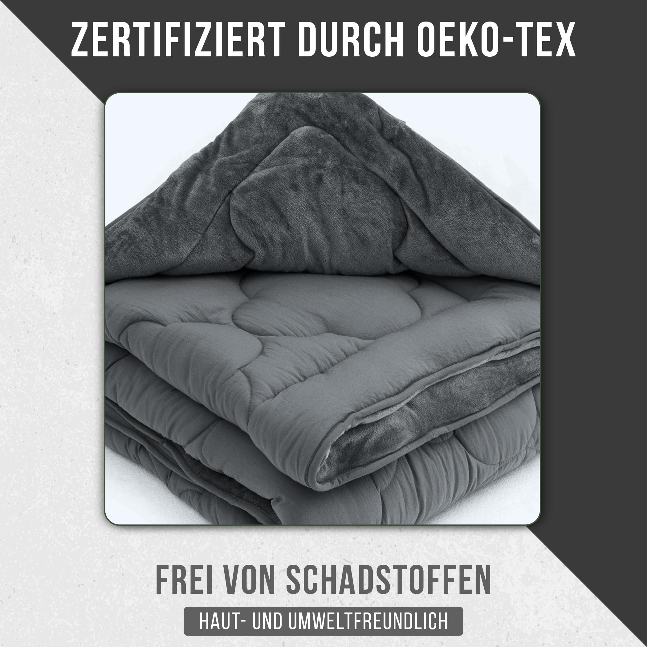 SLEEP COMFY Piumone 4 stagioni 160 x 220, velluto e microfibra senza rivestimento, traspirante, ipoallergenico, per casa, caravan e campeggio, certificato Oeko-TEX