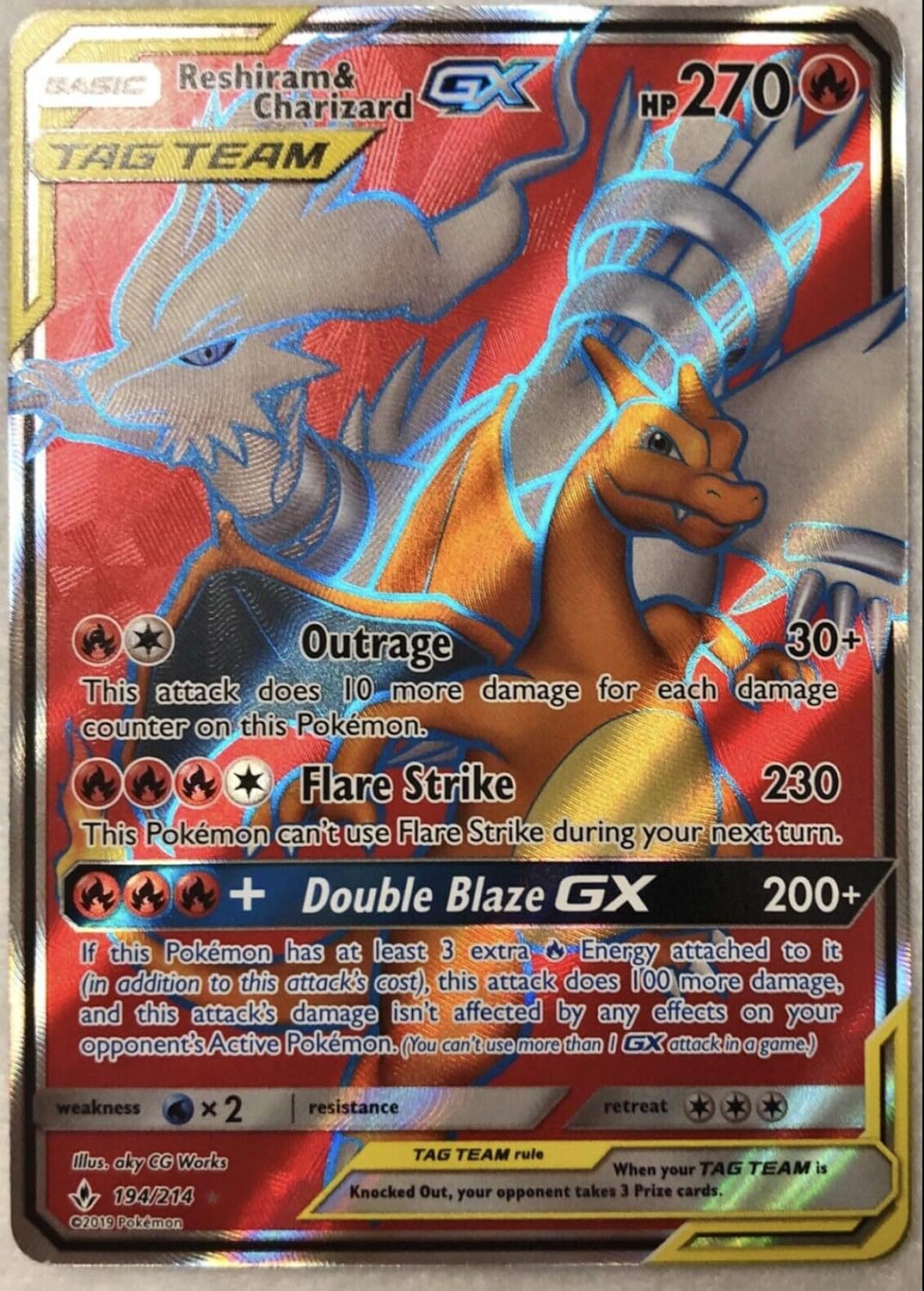 Pokemon - Brandclub - RESHIRAM & Charizard GX 194/214 - Full Art