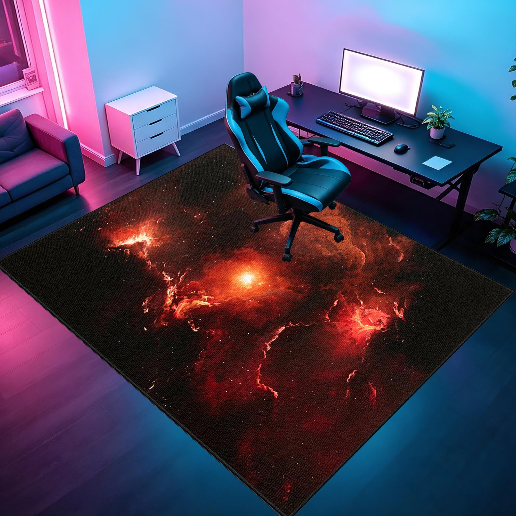 Tapis Chaise de Bureau Tapis de Protection de Sol Gaming 140 x 160 cm