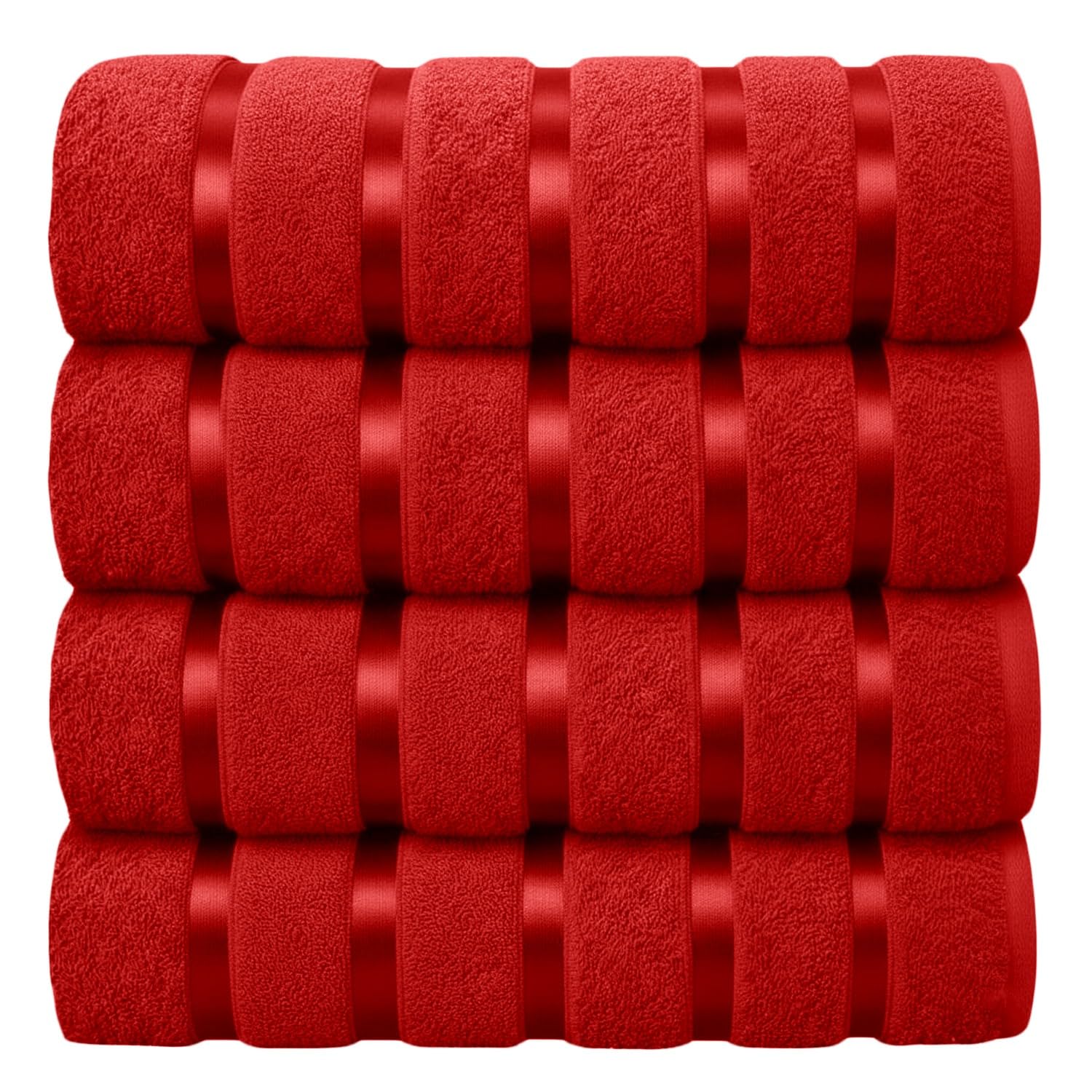 Casabella Luxury Pack Of 4 Bath Sheet 100% Egyptian Cotton Super Soft towel_Zircon Red โ image 1