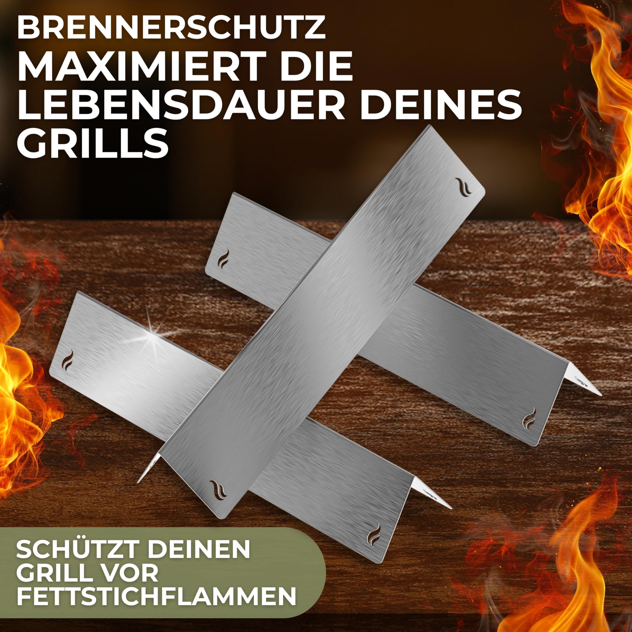 Urhome Aromaschienen & Brennerabdeckung für Weber Spirit 210/220 E210 S210 E220 S220 | Edelstahl 3er Set – passend als Alternative zum Weber Ersatzteil 7633 | Made in Germany