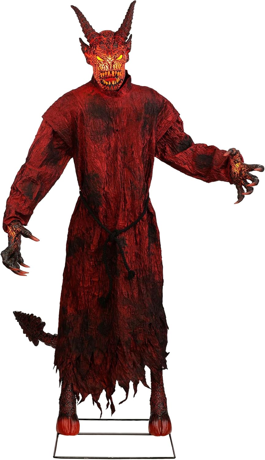 Fun Costumes Magmoor the Lava Demon Animatronic, Scary Decoration for Halloween, Haunted House, Porch Decor — 7 Feet Tall
