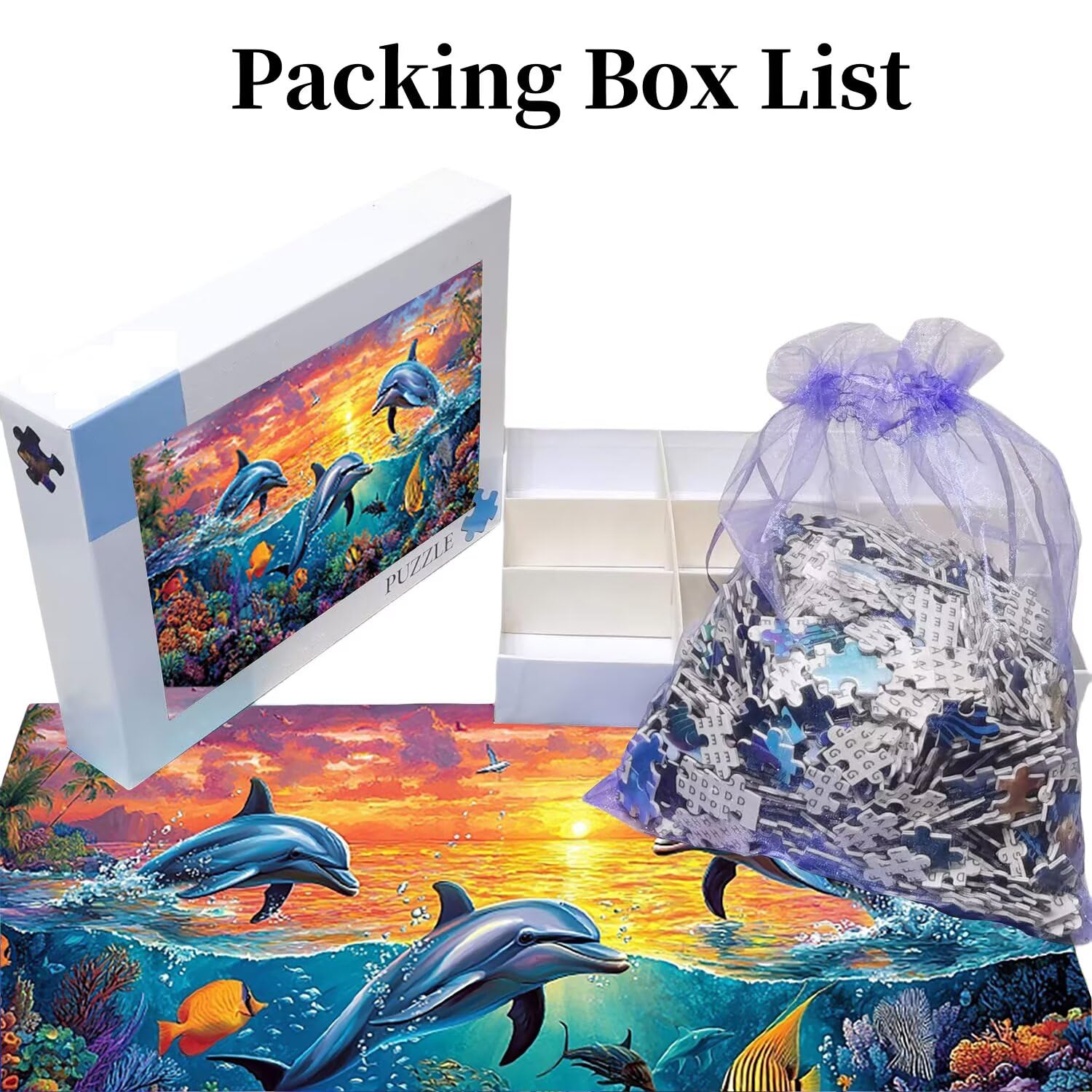 Puzzle dla dorosłych 900 elementów delfiny koralowe 87 x 34 cm niemożliwe trudne wyzwanie, puzzle dla dorosłych gra edukacyjna wyzwanie zabawki 900 elementów puzzli dla dorosłych, kreatywna rozrywka