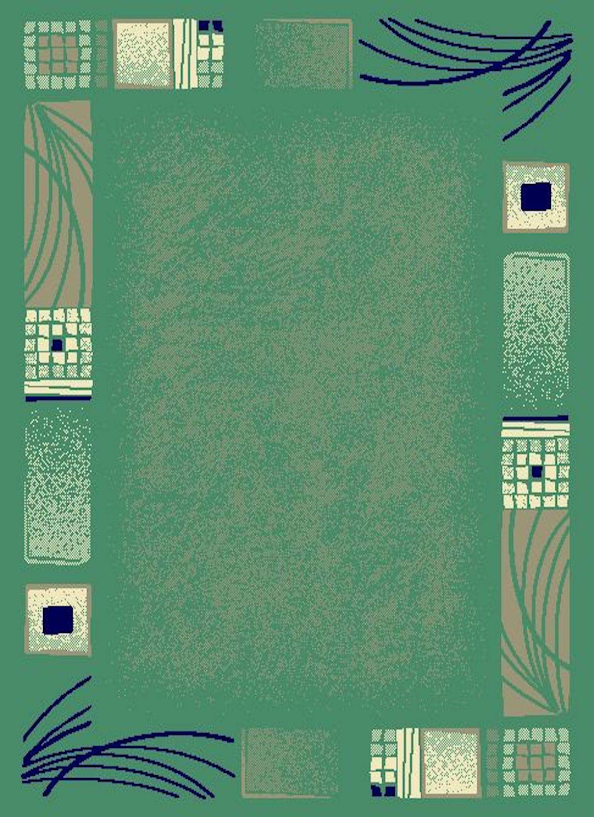 SrS Rugs® Luna Collection, Living Room Rugs, Hallway Runners, with Soft Smooth 8mm Pile. Contemporary Borders Design. 7 Colours, 9 Sizes (Green Borders, 120 x 170 cm) — image 1