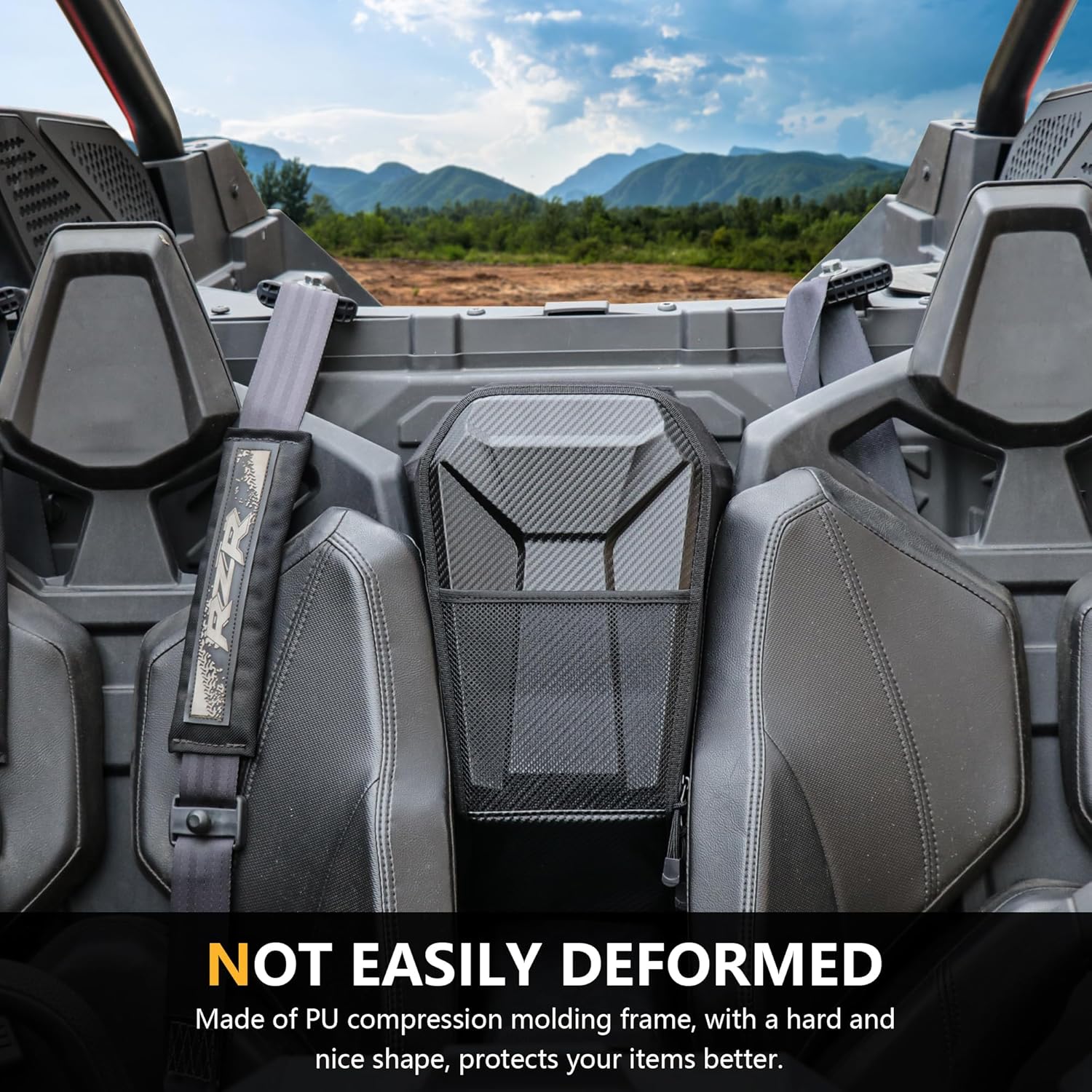 UTV Cab Pack Center Seat Storage Bag Compatible with Polaris RZR PRO XP 4 LE 2020 2021 2022 2023 2024 2025 Interior Accessories Tools Box Seat Center Shoulder Organizer Cargo Pocket, Carbon