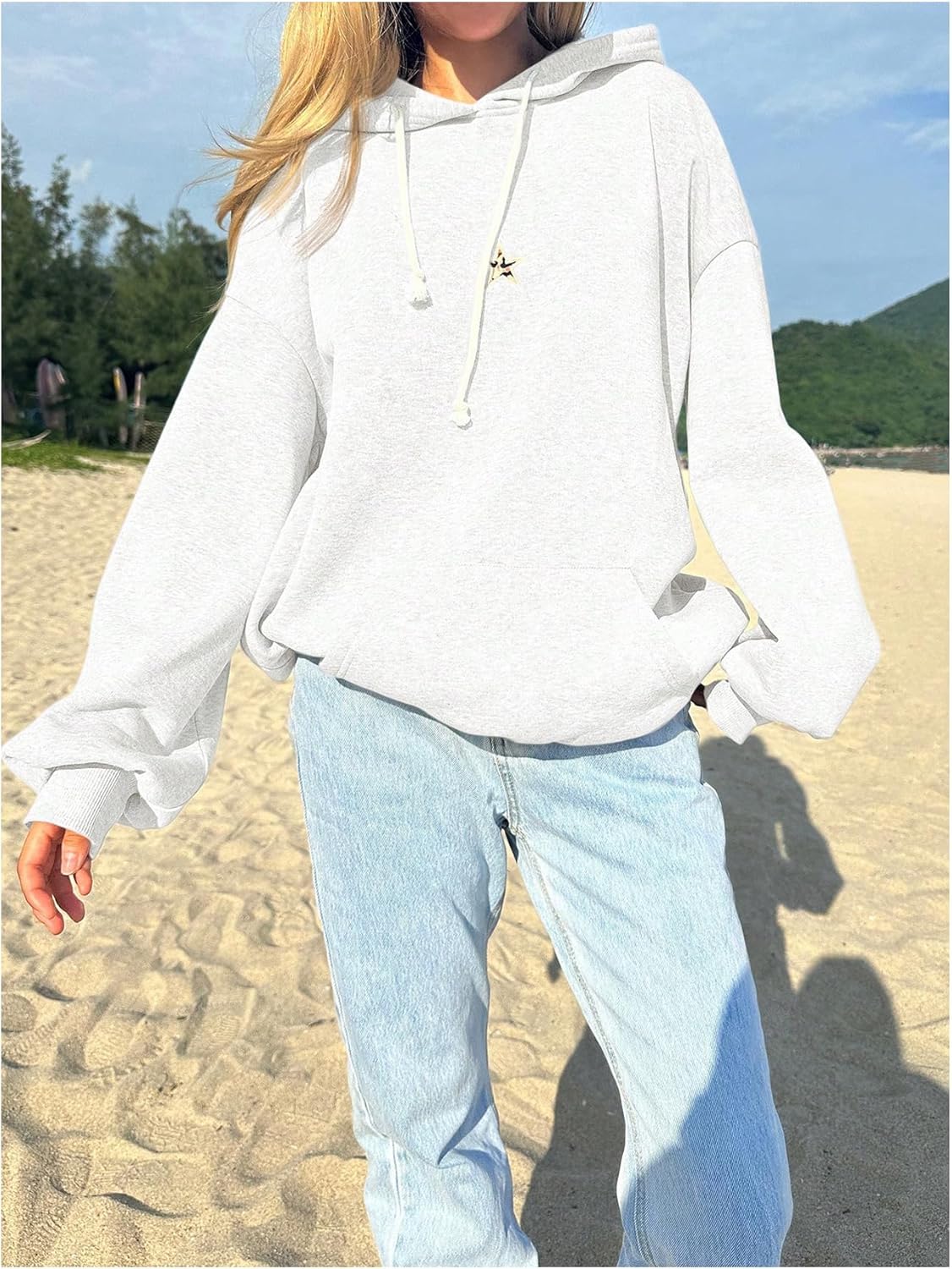 SHENHE Women's Leopard Star Hoodies Y2k Long Sleeve Crewneck Cheetah Graphic Hoodies Sweatshirts - Image 4