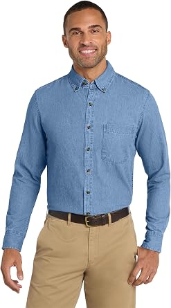 Port & Company Long Sleeve Value Denim Shirt-SP10