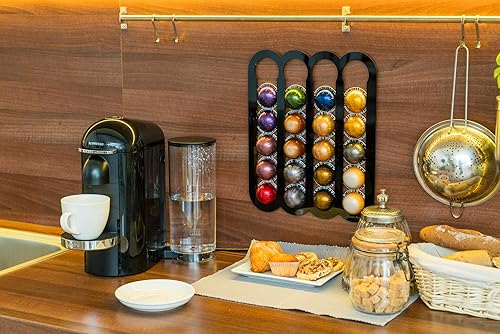 Miniatura 6 de Demis Home Soporte para cápsulas de café para cápsulas Nespresso Vertuo soporte adhesivo adecuado para montarse en el interior debajo del gabinete o