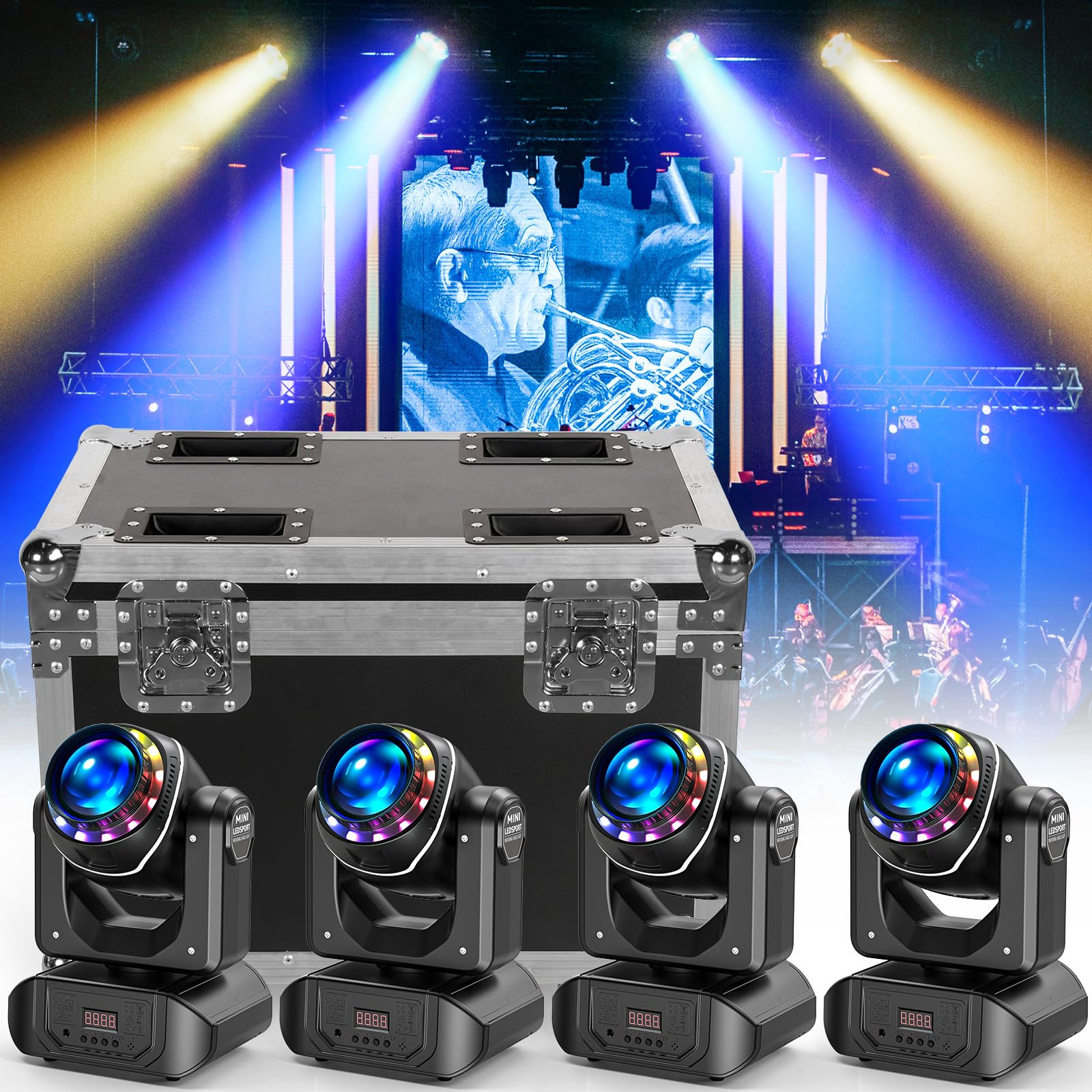 Flightcase con Rotelle 4 in 1 Fly case per 100W Teste Mobili LED (ZQ02061) Moving Head