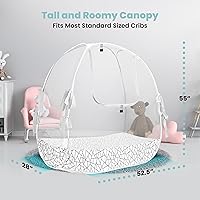 Vista 3 de Tienda de campaña para cuna de malla transpirable para evitar que el bebé salga trepando, toldo de red para cuna con cremallera de cierre automático