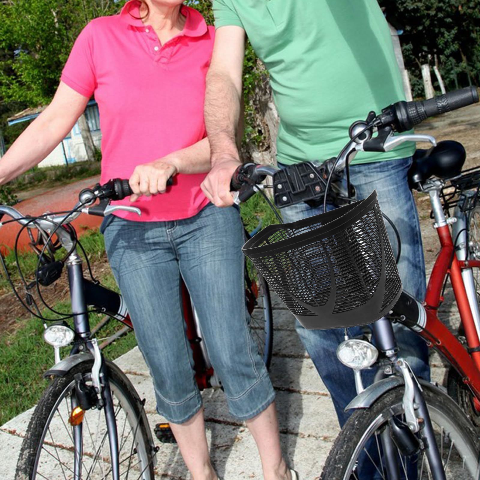 Cestino per Monopattino Elettrico e Bicicletta da Città in Plastica Resistente, Cestino Anteriore Spazioso da Manubrio, Facile da Installare per Pendolarismo Urbano e Mobilità