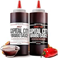 Vista 1 de Capital City Mambo Sauce Sweet Hot & Mild Variety Pack, Washington DC Wing Sauces, Perfect Condiment for Wings Chicken Pork Beef Seafood Burgers