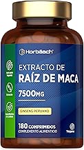 Maca Peruana Extracto 7500 mg | 180 pastillas veganas (no cápsulas) | Raíz pura de maca de alta resistencia | Horbaach