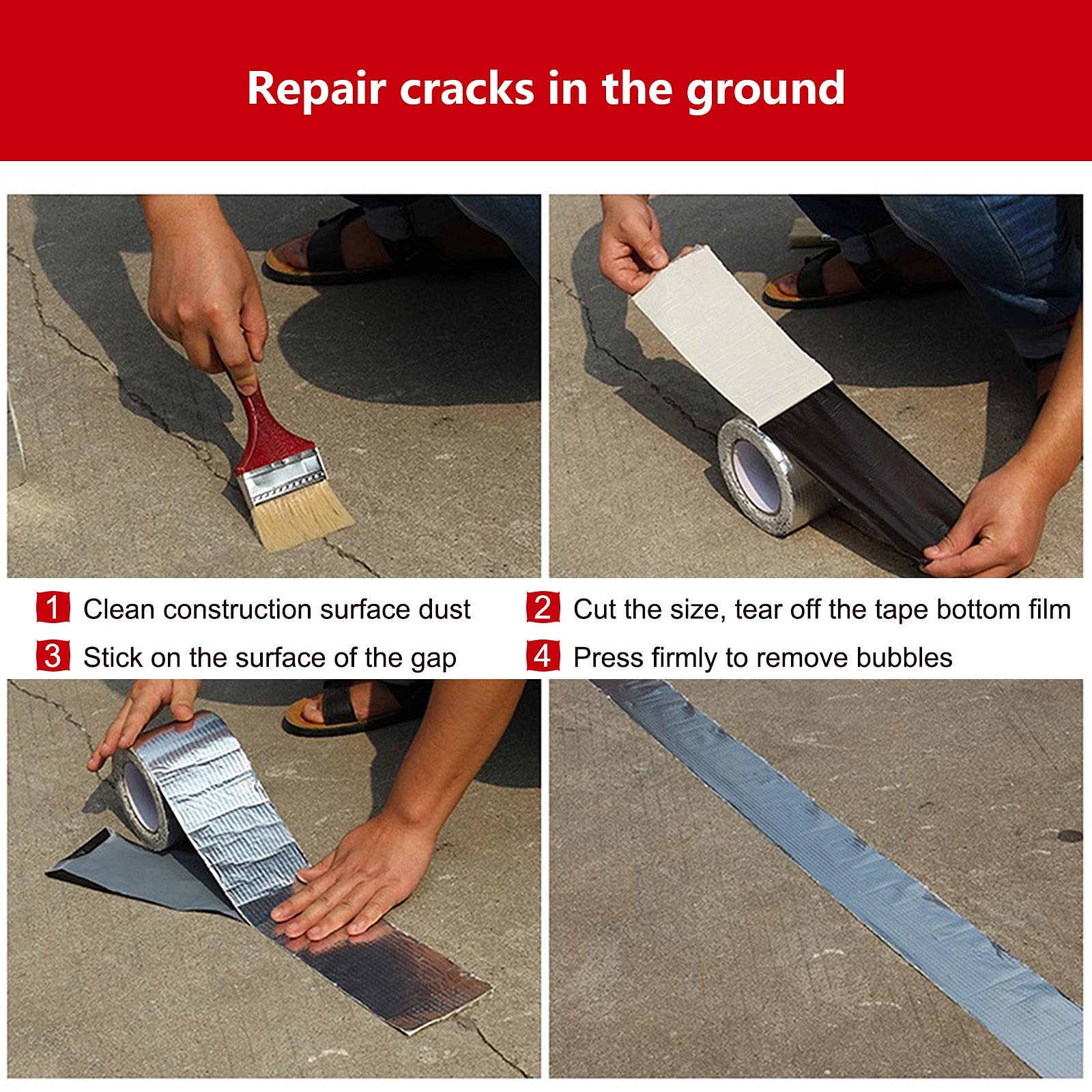 Cinta de reparación súper impermeable, cinta de reparación de tuberías, para reparar cualquier fuga y grieta, súper adherencia y resistencia al agua, ancho 5 10 15 20 cm, cinta de parche o sellado (S