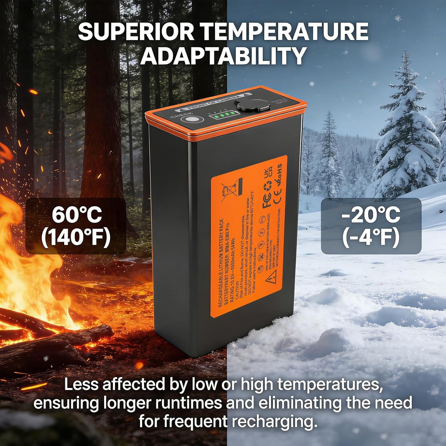 MMA-EM8-2 2 Pack Battery Compatible with Edge Series Cellular Trail Camera Battery Moultrie Edge, Edge 2 PRO, Edge 2, Edge PRO, 5000mAh 54Wh