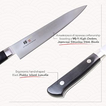 Kagayaki Basic KG-1 Japanese Petty Knife, 4.9-Inch (125mm) VG-1 Mono-Steel, Carbon Steel Sharpness with Stainless Ease, Made in Japan