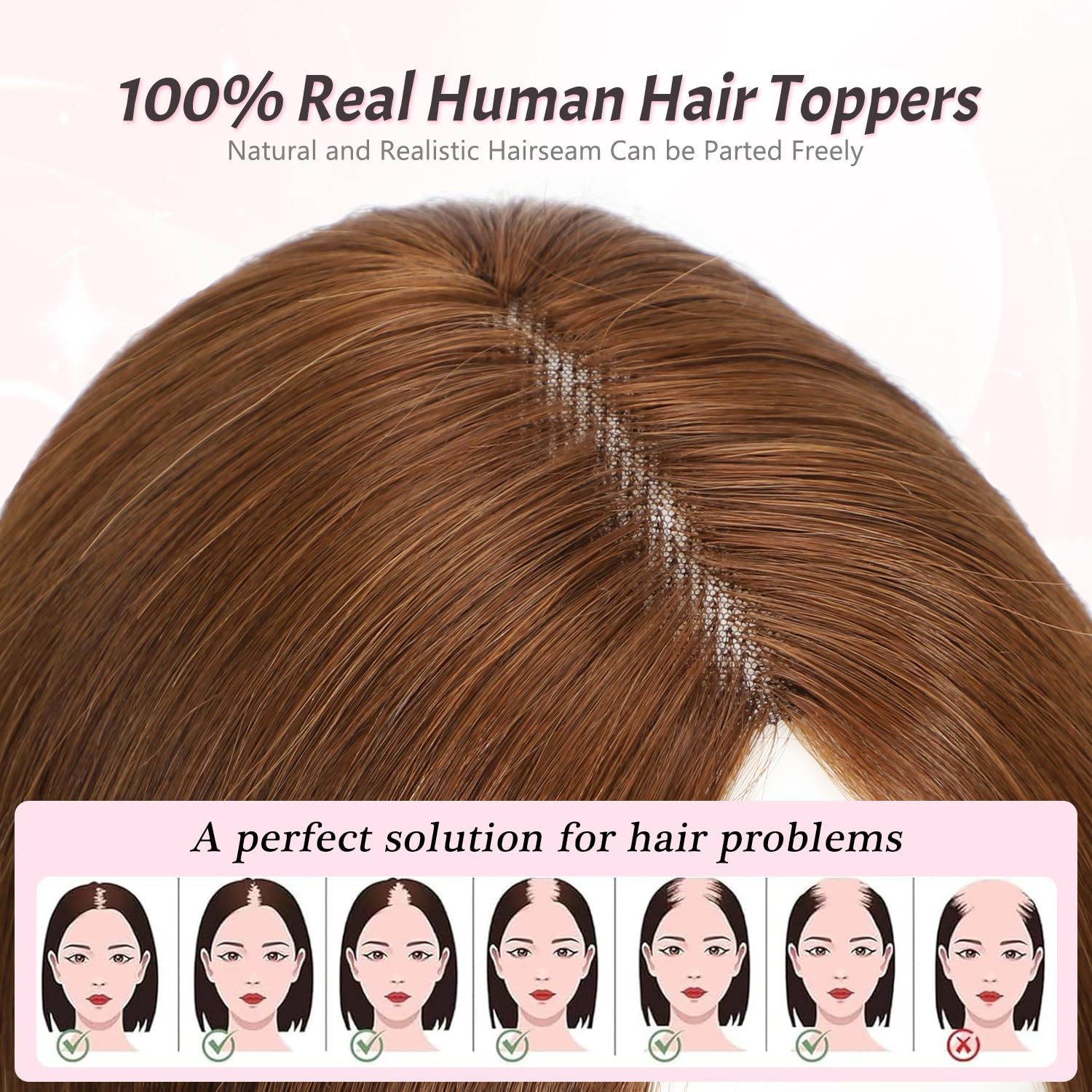 Clip In Fringe 100% Real Human Hair Bangs Hair Clip Thin Bangs On Hairpiece On Air Bangs With Temple Wispy Bangs Hair Extensions for women (Light Brown - Image 3
