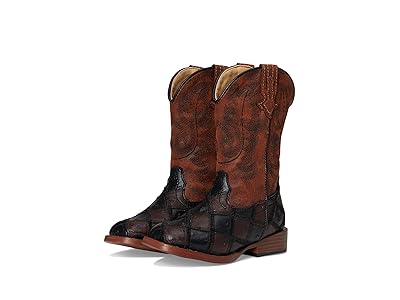 Roper Kids Bird Blocks (Toddler/Little Kid) Cowboy Boots Brown : 12 Little Kid M, Synthetic