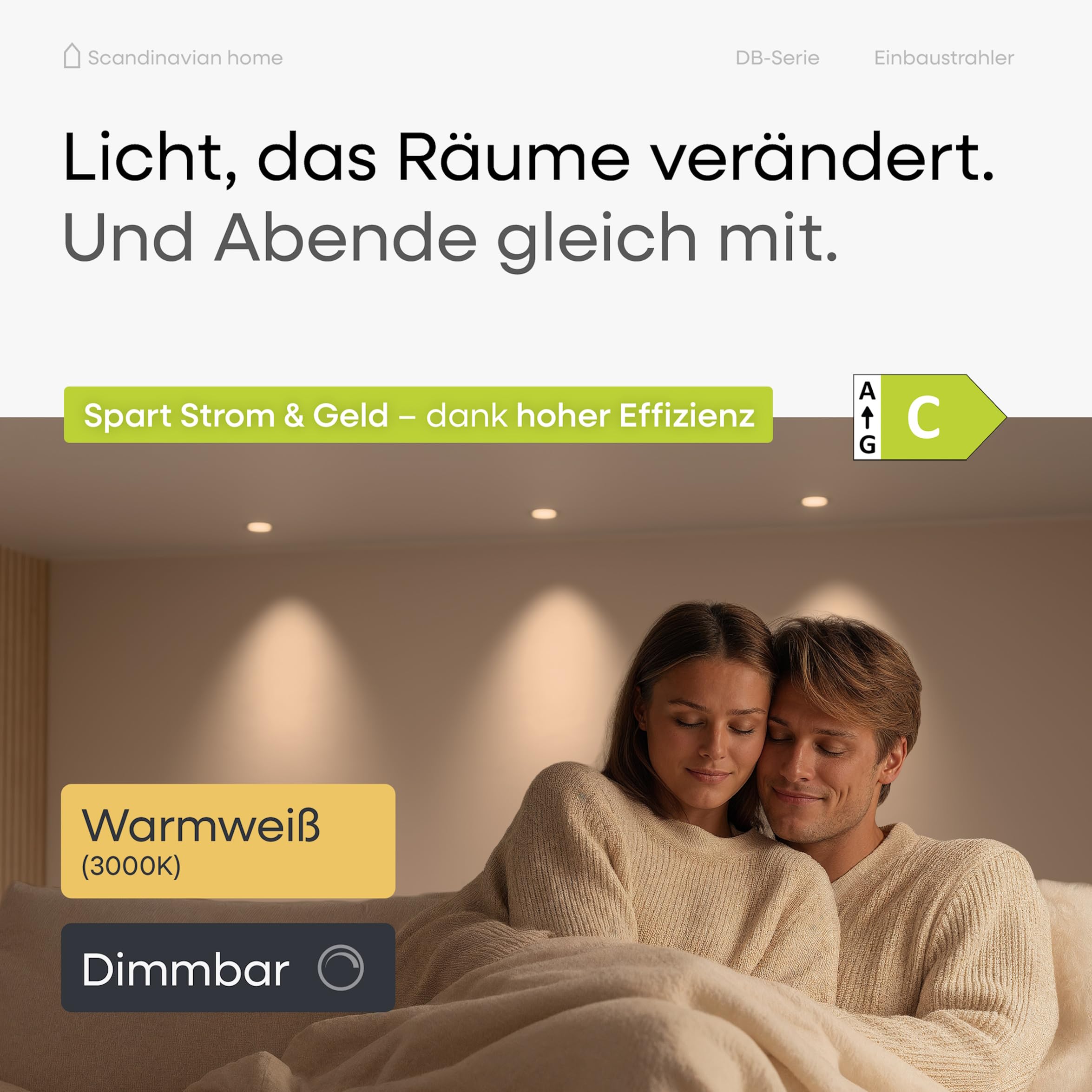 LED Einbaustrahler 230V Dimmbar 6er Set - Warmweiß 3000K 470lm CRI 90+ 68mm IP44 Aluminium Schwenkbar