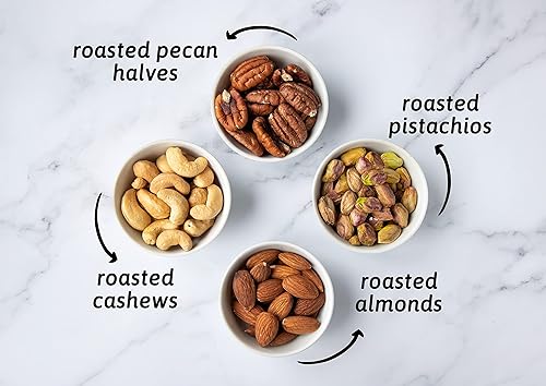 Miniatura 8 de Food to Live Mezcla prémium de cuatro nueces, 2 libras, una mezcla de pistachos tostados secos, almendras, nueces, anacardos y almendras con sal del
