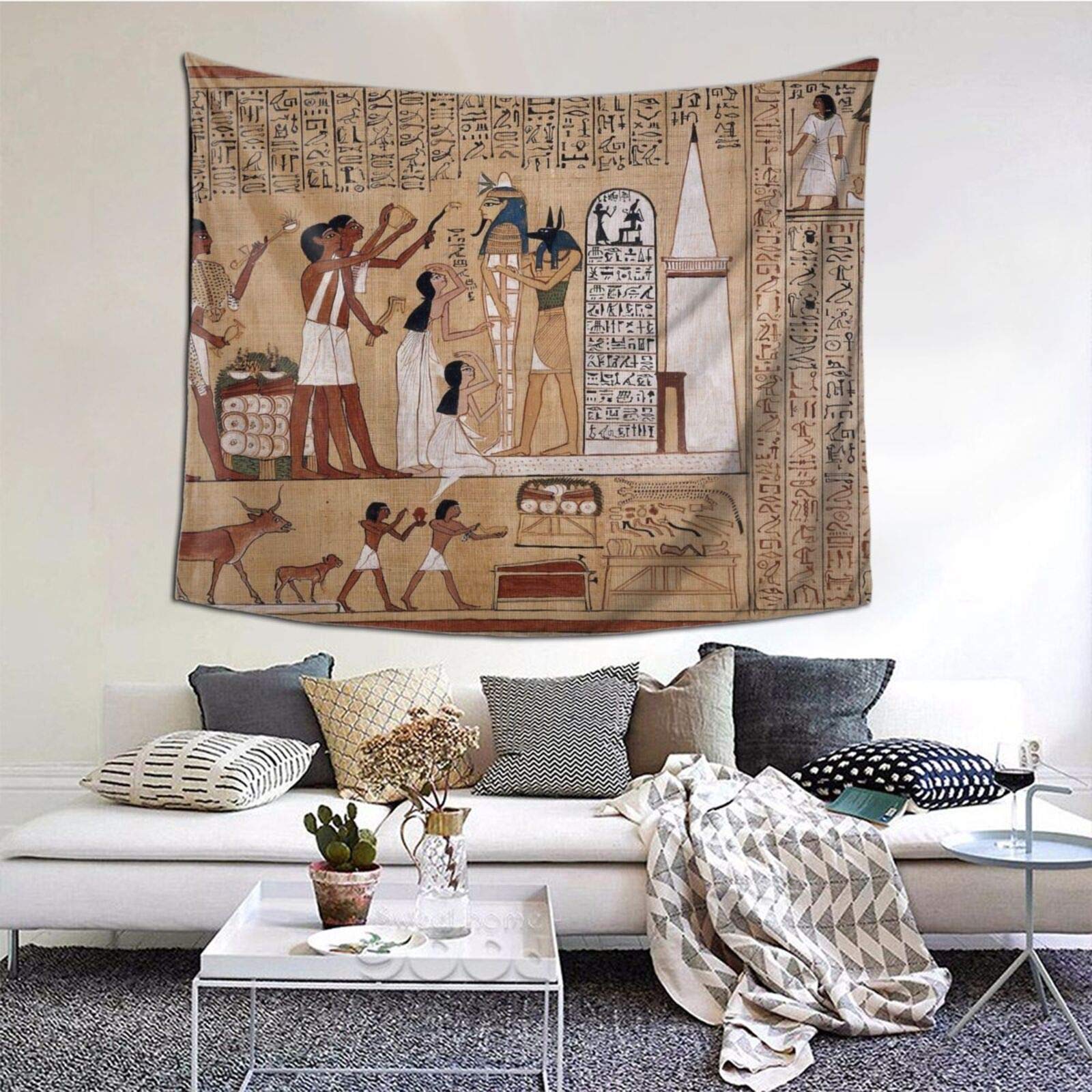 Amazon.co.jp: 死者の書 古代エジプト タペストリー 壁掛け